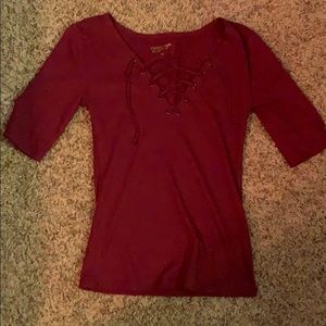 Burgundy tee shirt